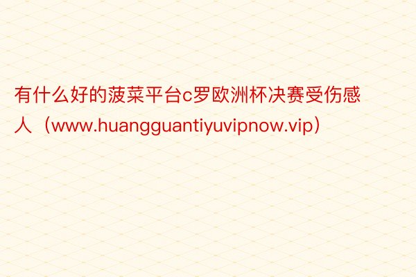 有什么好的菠菜平台c罗欧洲杯决赛受伤感人（www.huangguantiyuvipnow.vip）